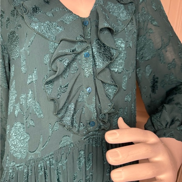 Zara Elegant Teal Maxi Dress Size XS.  #55 - Picture 7 of 15